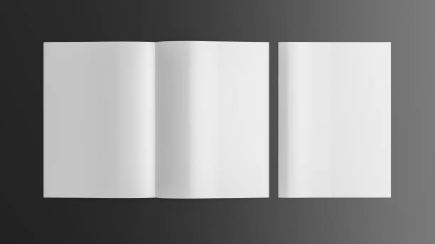 istock Vertical brochure or booklet mock up on black background. 1355652693
