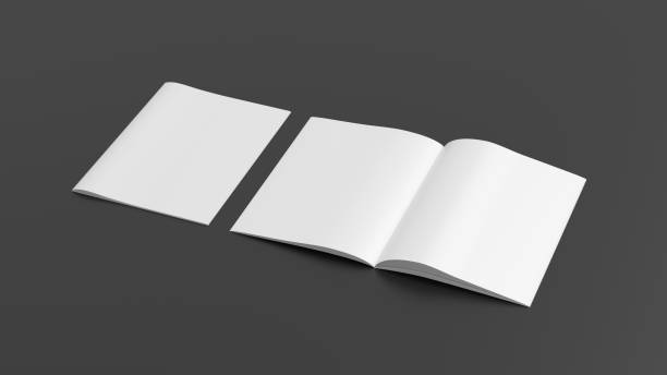 istock Vertical brochure or booklet mock up on black background. 1355652916