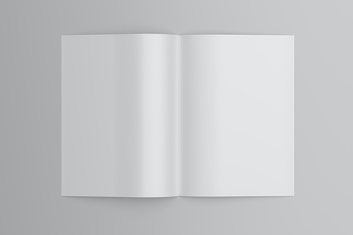 Vertical brochure or booklet mock up on white background. 3d illustratuion