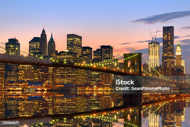 Brooklyn Bridge And New York City Skyline Stock Photo - Download Image Now - Bridge - Built Structure, Brooklyn Bridge, City