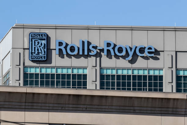 sede corporativa da rolls-royce aerospace. mais produtos rolls-royce são construídos em indianápolis do que em qualquer outro lugar do mundo. - aerofoil - fotografias e filmes do acervo