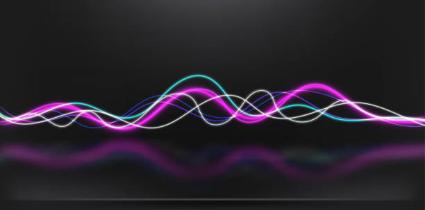 istock Impulse waves of neon glow. Vector illustration