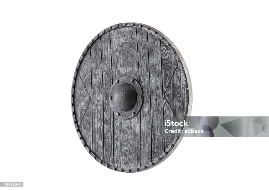 Sharp Round Shield Old Round Shield Isolated On White Background With Clipping Path Stock ...