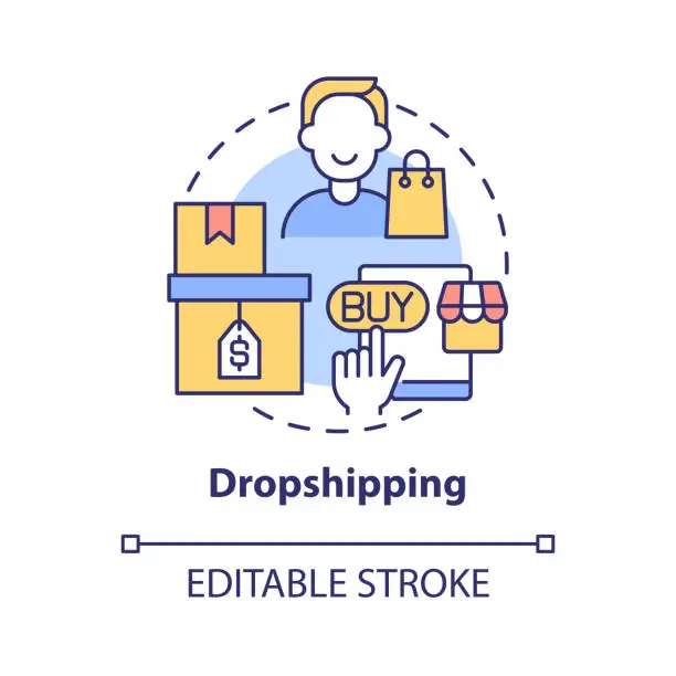 Vector illustration of Dropshipping concept icon