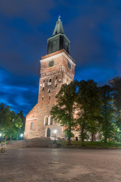 istock Night view on Turku Cathedral (Finnish: Turku Cathedral). 1355665274