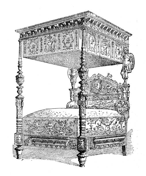 9,600+ Vintage Bed Stock Illustrations, Royalty-Free Vector Graphics