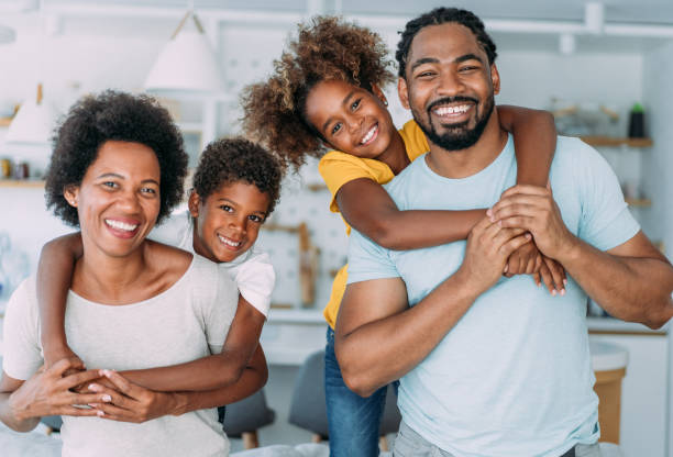 istock Happy family at home. 1355666447