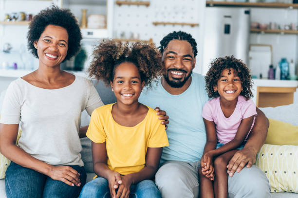 istock Happy family at home. 1355666547