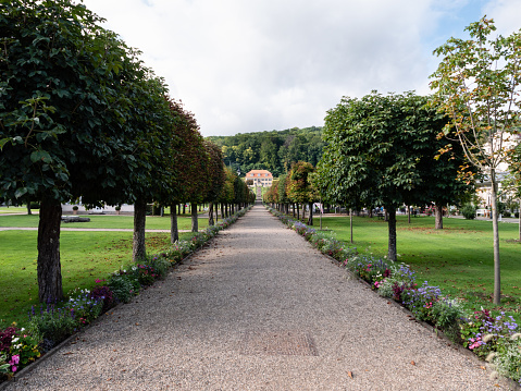 Schlosspark Garden and Park at State Spa Bad Brueckenau or Staatsbad Bad Brückenau and Fuerstenhof Villa