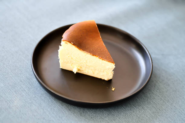 cheesecake or basque cheesecake , piece of cake for serve
