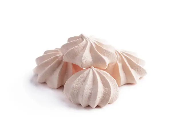 White  meringue isolated on white background