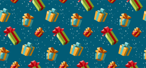 istock Gifts seamless pattern. Background for Christmas holiday wallpaper. Vector illustration. 1355684455