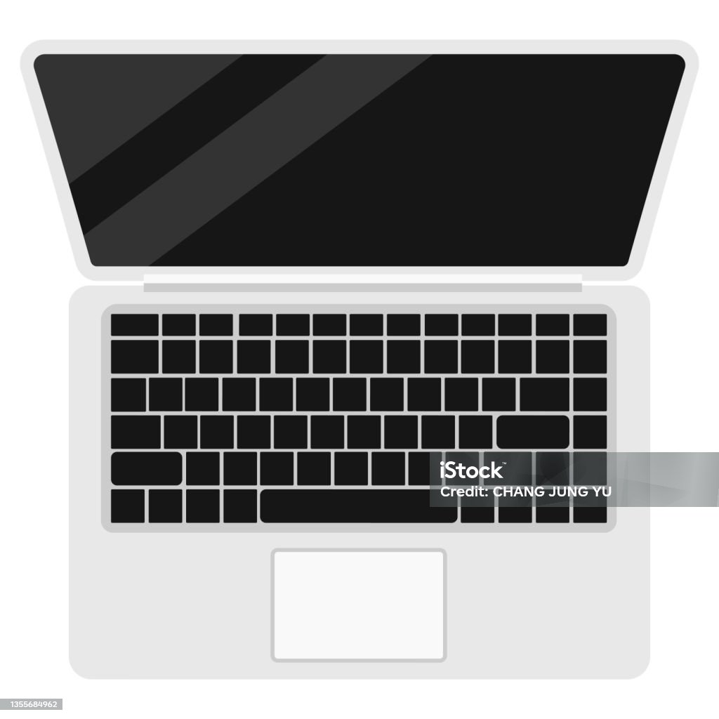 Laptop Computer From Top View Stock Illustration - Download Image Now ...