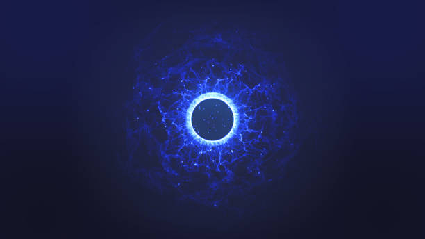 istock 4k video of abstract blue circle with light effect. 1355687727