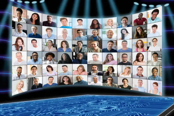 Online Virtual Audience Business Conference With Diverse Group