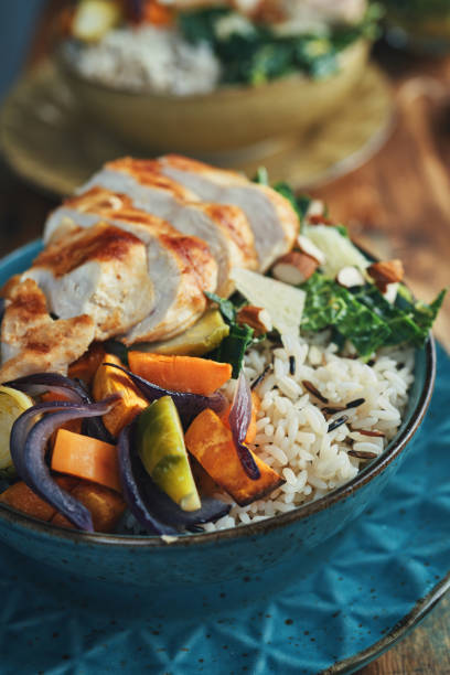 istock Farmers Harvest Chicken Rice Bowl 1355689150
