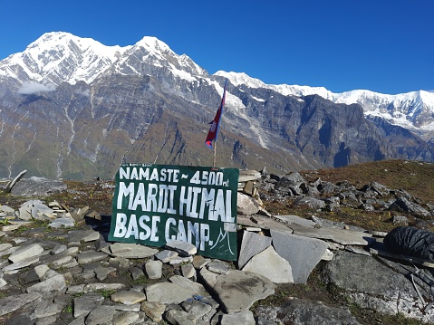 Mardi Himal Base Camp at 4500m from sea-level.