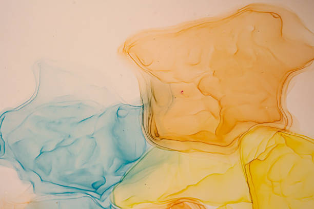 istock Abstract color background, hand drawn alcohol painting, liquid ink technique 1355690811