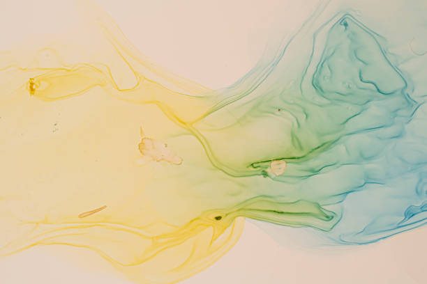istock Abstract color background, hand drawn alcohol painting, liquid ink technique 1355690823