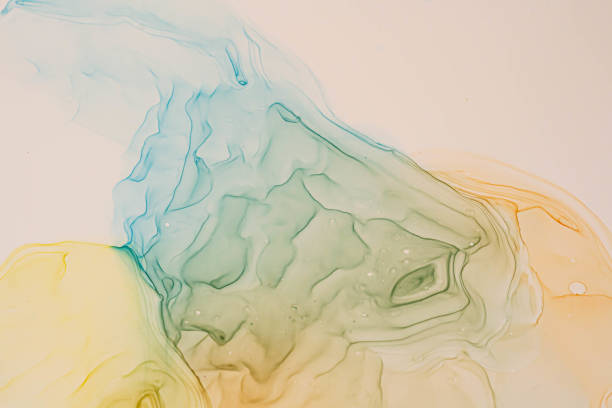 istock Abstract color background, hand drawn alcohol painting, liquid ink technique 1355690836