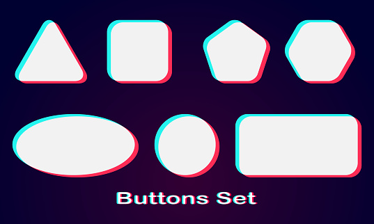 White Blank Rounded Button Vector Set Button Banner Badge Interface For ...