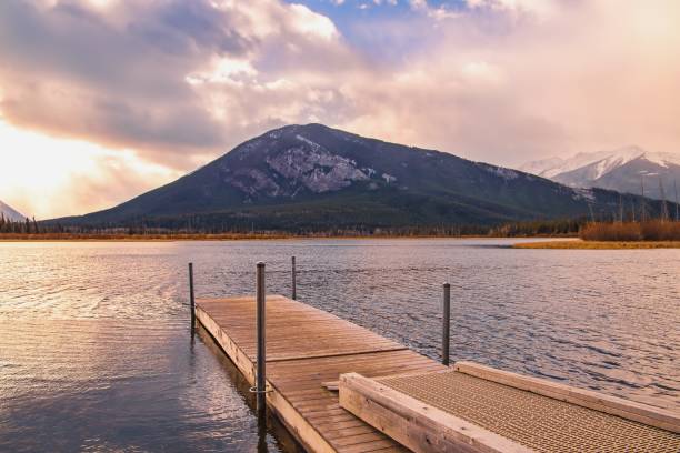 istock Pier On Vermilion Lakes On A Cloudy Autumn Day 1355698187
