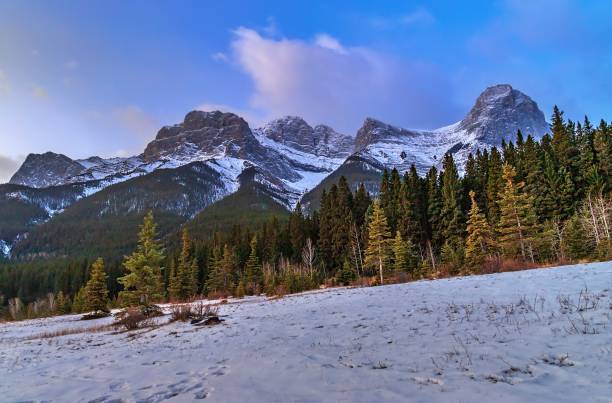 istock Morning Sky Over A Snowy Mountain Park 1355698280