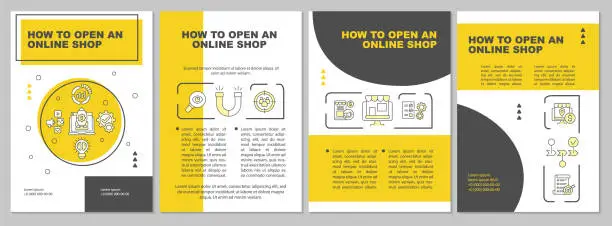 Vector illustration of How to open online retail business brochure template