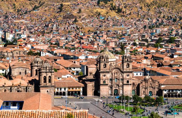 istock Aerial view of the main square of Cusco in Peru 1355713110