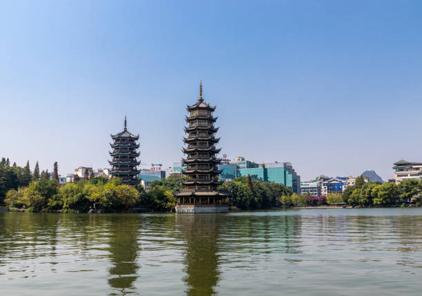 istock Sun and Moon temples at Guilin 1355717577