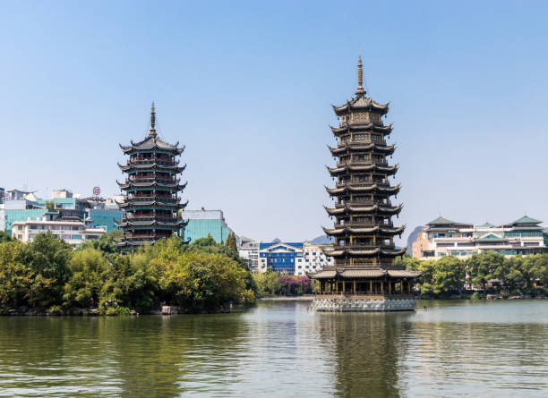 istock Sun and Moon temples at Guilin 1355717586