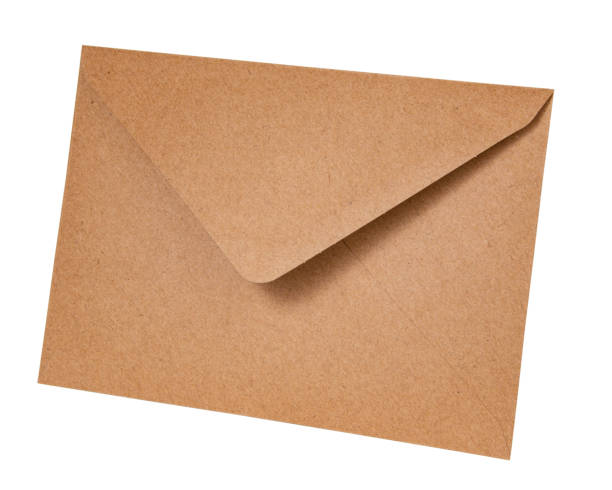 istock Brown craft envelope eco isolated on the white background 1355722077
