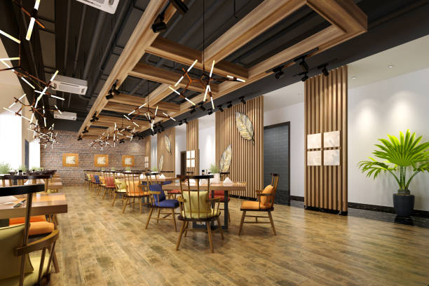 istock 3d render of restaurant bar and cafe interior 1355726217