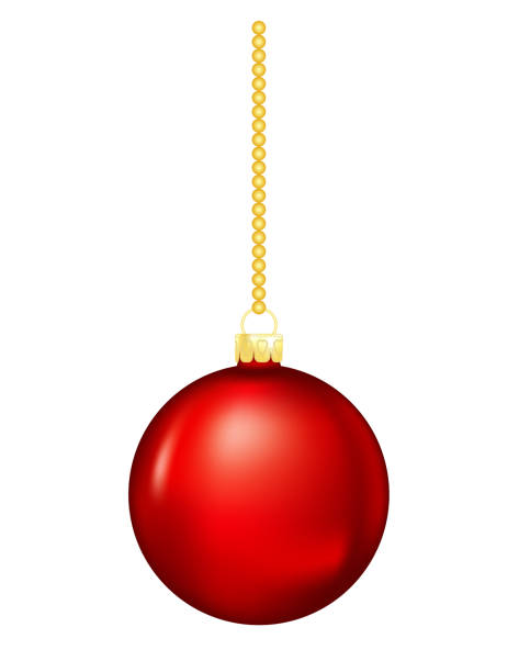 Shiny Christmas Ornament Hanging On A Gold String On A Transparent Base  Stock Illustration - Download Image Now - iStock