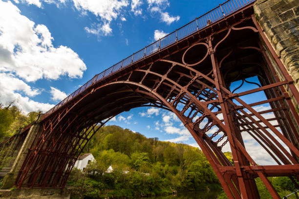 istock Looking up at Iron Bridge at Ironbridge from below. 1355741180