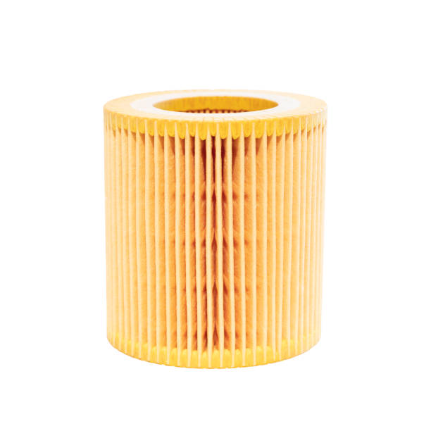 New car engine oil filter, isolated on white background.