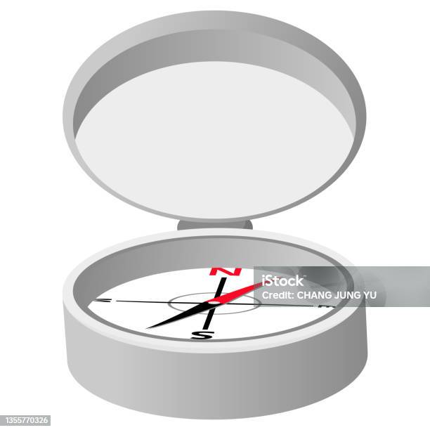 Round Basic Compass Round Compass Stock Illustration - Download Image Now - Cartoon, Circle ...