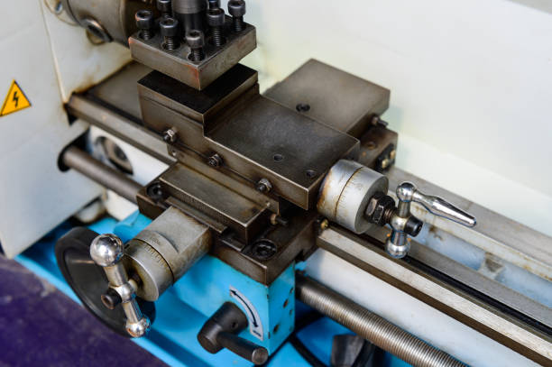 istock Industrial machine in the factory with lathe 1355772053