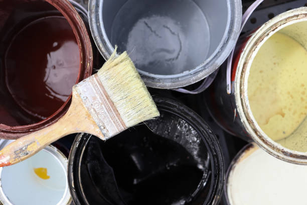 istock Chemical waste from paint work in the industry 1355778646