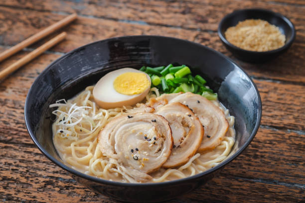 istock Ramen noodle in pork bone broth, Japanese food 1355782968
