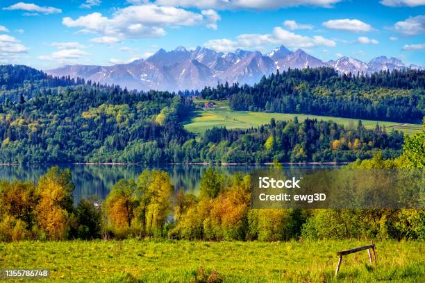 Vacation In Poland The Czorsztyn Lake And Tatra Mountains Landscape Stock Photo - Download Image Now