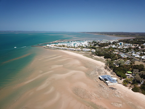 Aerial view of urangan and Hervey Bay marina