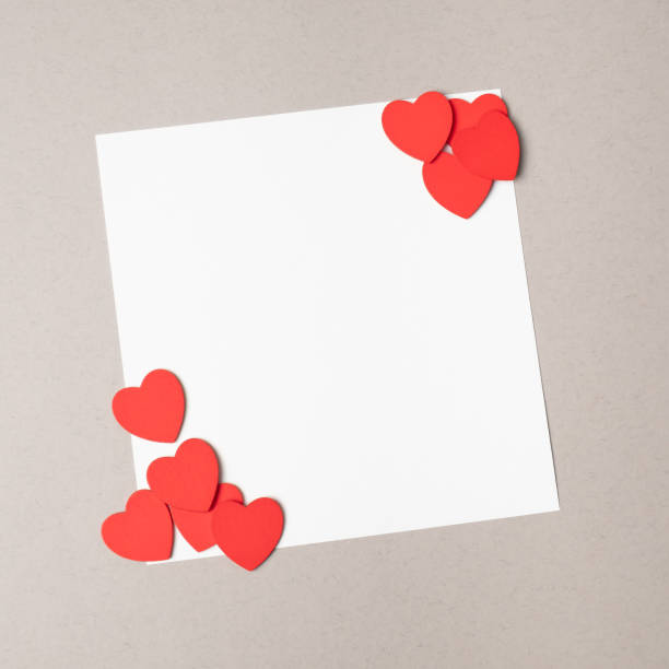 istock Blank paper gift card with hearts 1355789341