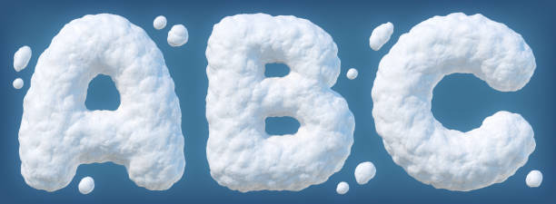istock Snowy alphabet with letters A, B, C 1355790252