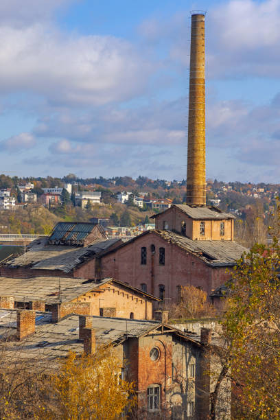 Big Chimney at Abandoned Sugar Factory Complex Belgrade