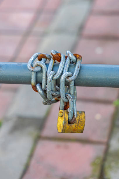 Locking Chain Construction 350+ Construction Lock Construction Site Fence Stock Photos, Pictures ...