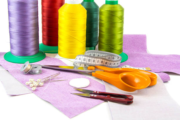 istock Colorful sewing thread, background, tailor-related images. On a white background. 1355794092