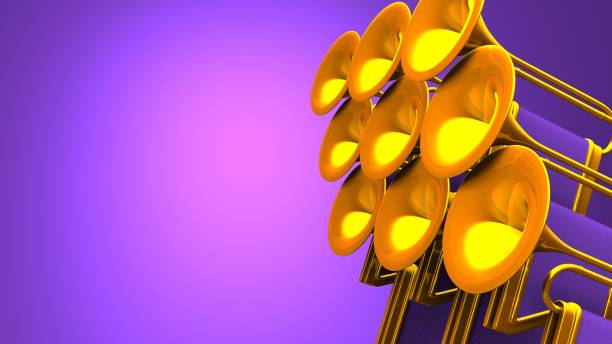 istock Fanfare on purple background. 1355795252