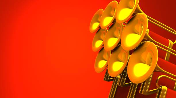istock Fanfare on red background. 1355795271
