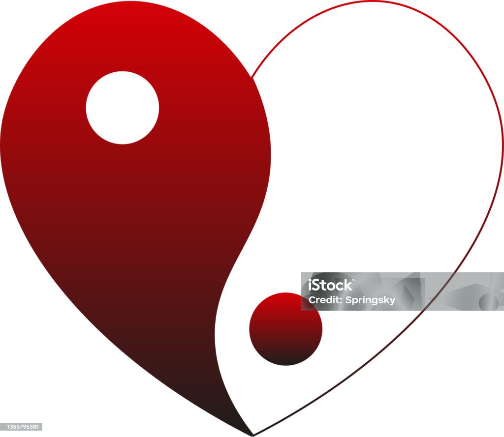 Biểu Tượng Âm Dương Trong Hình Trái Tim Hình minh họa Sẵn có - Tải ...